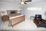 The master bedroom has a queen sized bed, nice closet and adjoining bathroom.